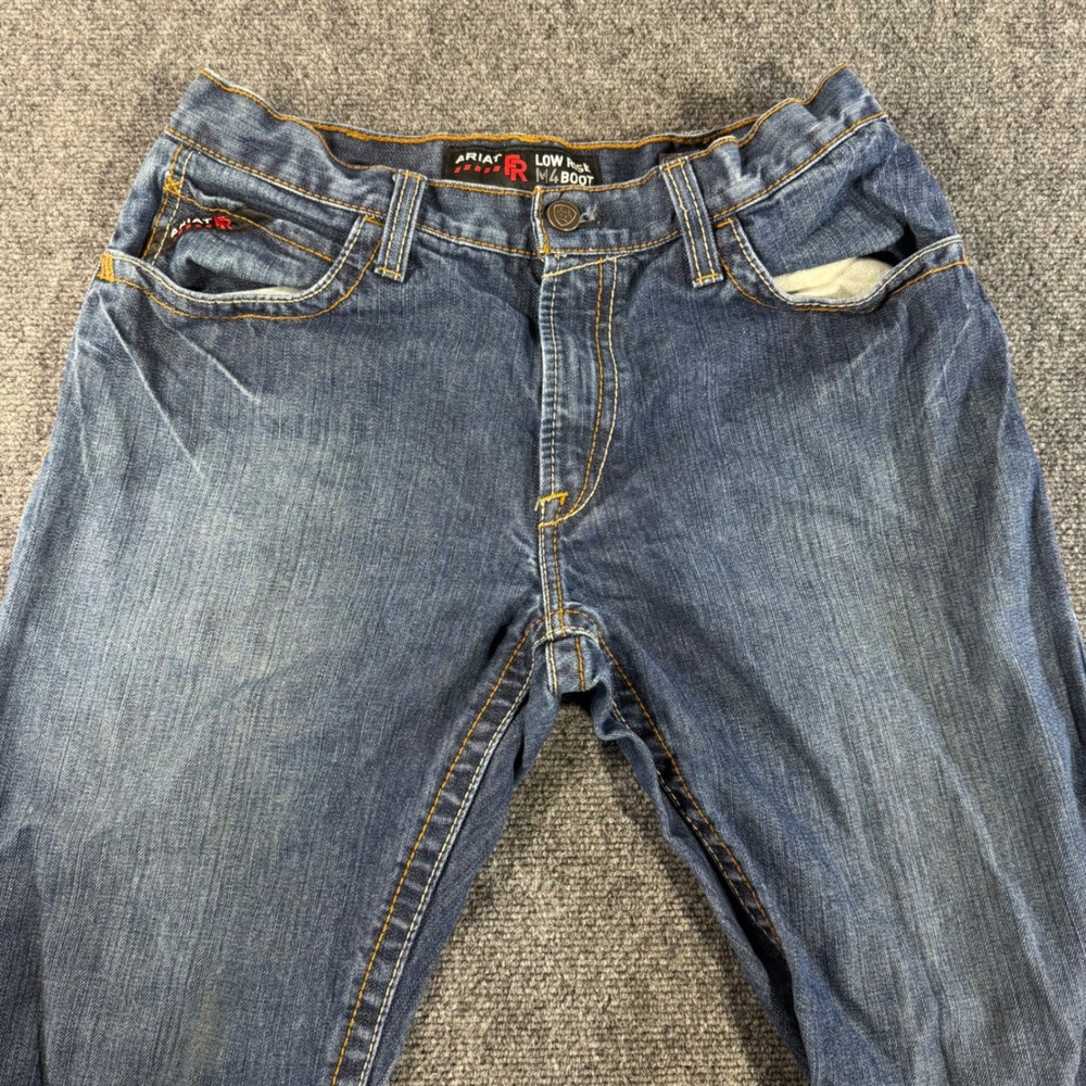 Ariat FR M4 Low Rise Boot Cut Jeans Mens 33x30 Blue Flame Resistant Denim Pants